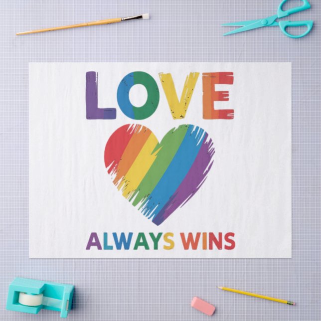 Papel De Seda Amor Sempre Vence LGBT (Arte )
