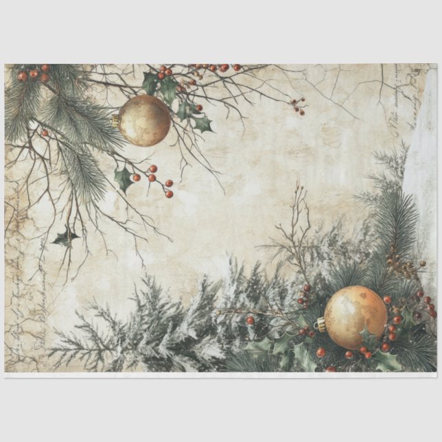 Papel De Seda Amoreira de ouro de Natal (Frente )
