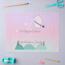Papel De Seda Amuleto de Tecido Pastel Natalino ao Luar