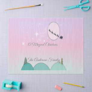 Papel De Seda Amuleto de Tecido Pastel Natalino ao Luar