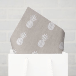 Papel De Seda Ananás brancos pré-desidratados em bege