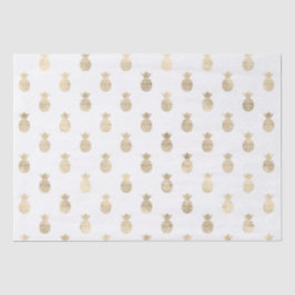 Papel De Seda Ananás Dourados Tropicais