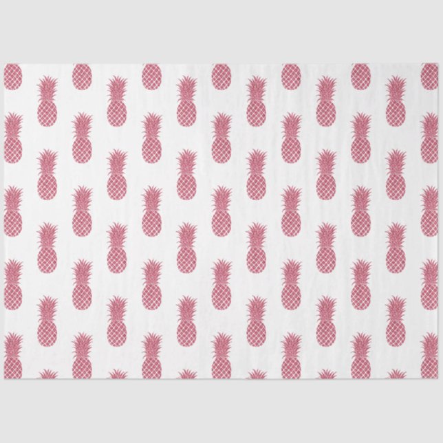 Papel De Seda Ananás Tropicais Rosa-Rosa-Rosa-Girassol (Frente )