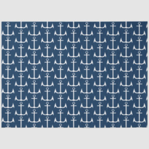 Papel De Seda Anchor Marinho Azul Náutico