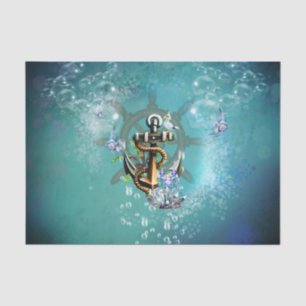Papel De Seda Anchor with seagull and fish