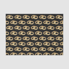 Papel De Seda Anéis de Casamento de ouro unidos