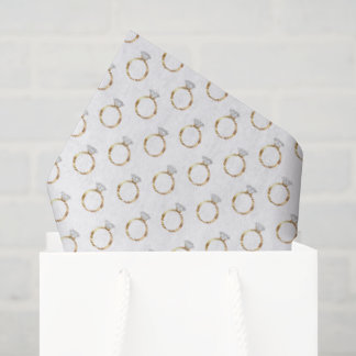 Papel De Seda Anel de Diamante Luxuoso Engajamento Casamento Our