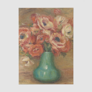 Papel De Seda Anêmonas em um Vaso por Renoir