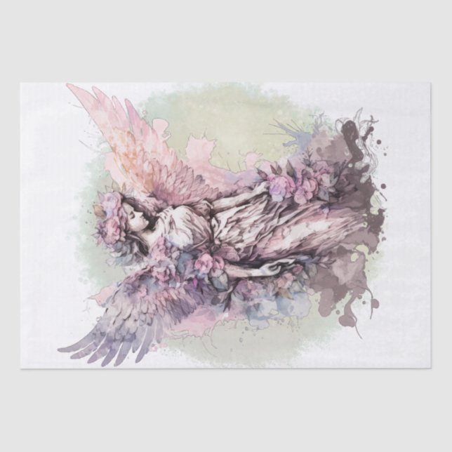 Papel De Seda Angel Floral Watercolor (Frente )