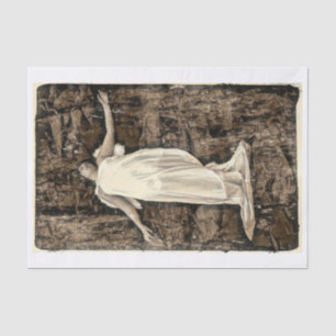 Papel De Seda Angel Girl Vintage Sepia Brown Grunge Textura