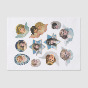 Papel De Seda Angels vitorianos genuínos (não AI) e Cherubs