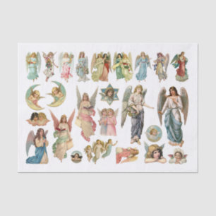 Papel De Seda Ângulos dos Natais vintages originais (AI)