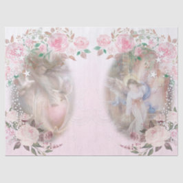 Papel De Seda Ângulos e Rosas e Decoupage Rosa