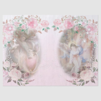 Papel De Seda Ângulos e Rosas e Decoupage Rosa