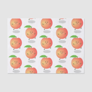 Papel De Seda Animação de cor amarela de pêssego feliz