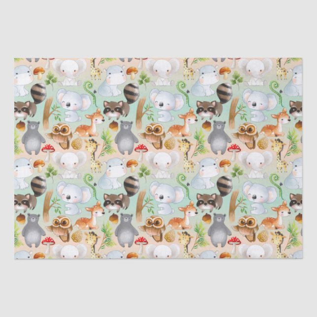 Papel De Seda Animais Bebês (Frente )