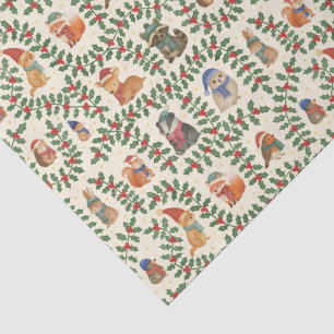 Papel de Seda Animais da Floresta de Natal