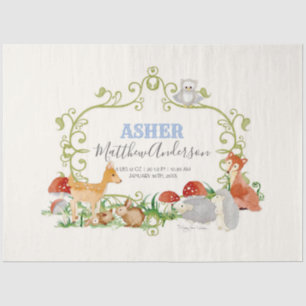 Papel De Seda Animais Da Floresta Deer Fox Hedgehog