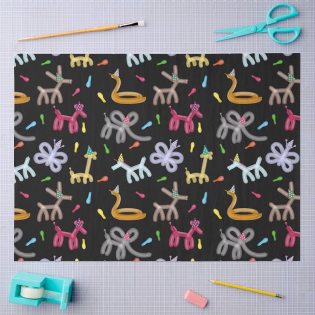 Papel De Seda Animais de Balão Tema de Festa Infantil (Arte )