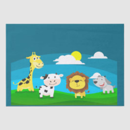 Papel De Seda Animais de desenho animado    