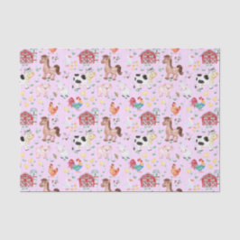 Papel De Seda Animais de exploração culinários, Barnyard, fundo 