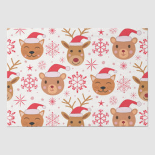 Papel De Seda Animais de Natal Gato, Urso e Ré