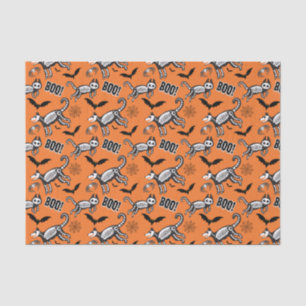 Papel De Seda Animais do Esqueleto Laranja