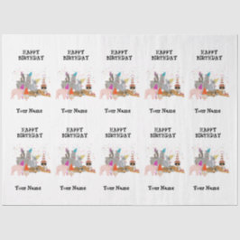 Papel De Seda Animais em festas - Animais em nome da Festa de an