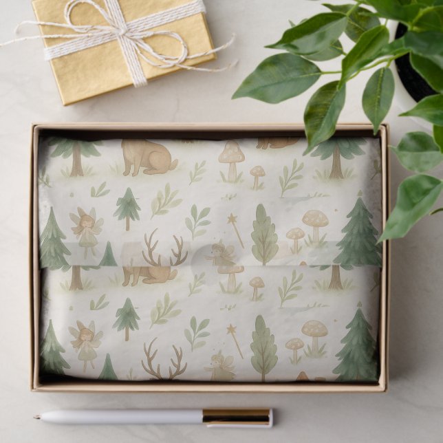 Papel De Seda Animais Florestais Encantados Por Quimologia (Presente)