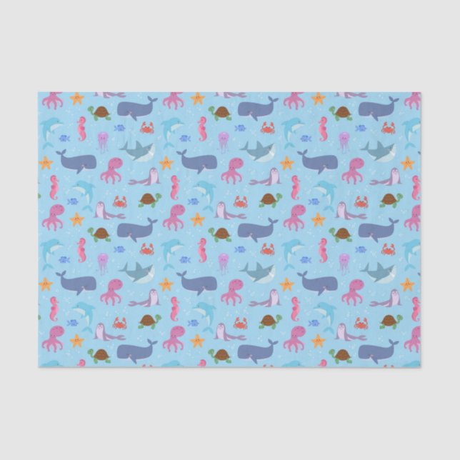 Papel De Seda Animais Marinhos  (Frente )