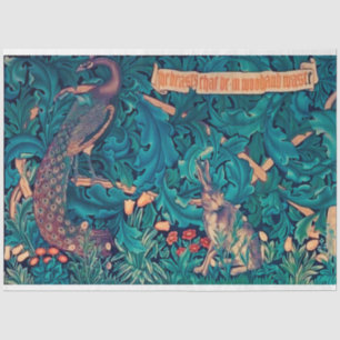 Papel De Seda Animais na Floresta, William Morris