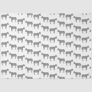 Papel De Seda Animais Selvagens do Zoológico Safari Zebra-Branca