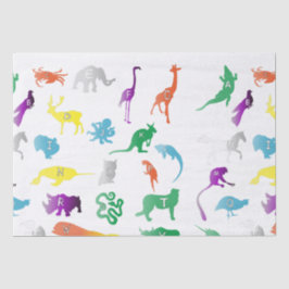 Papel De Seda Animal com letras. alfabeto infantil, fofo