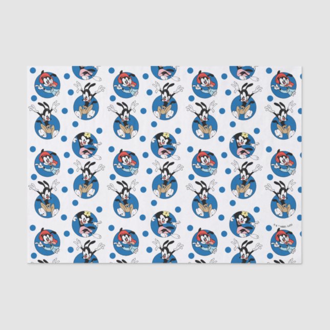 Papel De Seda Animaniacs | Yakko, Wakko, & Dot Circle Pattern (Frente )