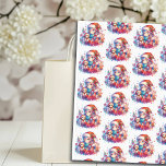 Papel De Seda Anime Girl in Santa Hat Watercolor Christmas<br><div class="desc">Garota de aquarela com chapéu de Papai Noel com papel de tecido de cachorro.</div>