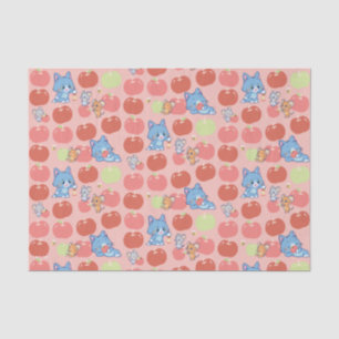 Papel De Seda Anime Tom, Jerry e Tuffy Apple Pattern