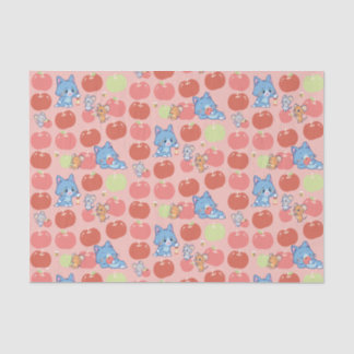 Papel De Seda Anime Tom, Jerry e Tuffy Apple Pattern