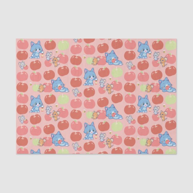 Papel De Seda Anime Tom, Jerry e Tuffy Apple Pattern (Frente )