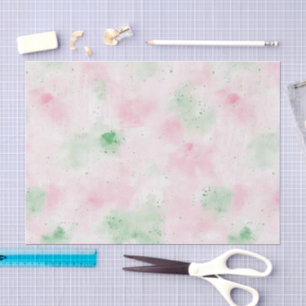 Papel De Seda Aniversário Abstrato Rosa Verde Rosa Menina