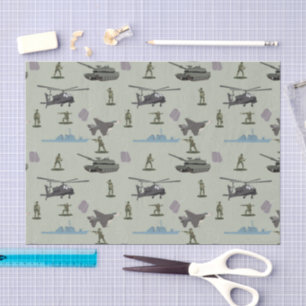 Papel De Seda Aniversário Camuflagem Verde Exército Militar Camo