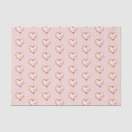 Papel De Seda Aniversário Corações Rosa Bege