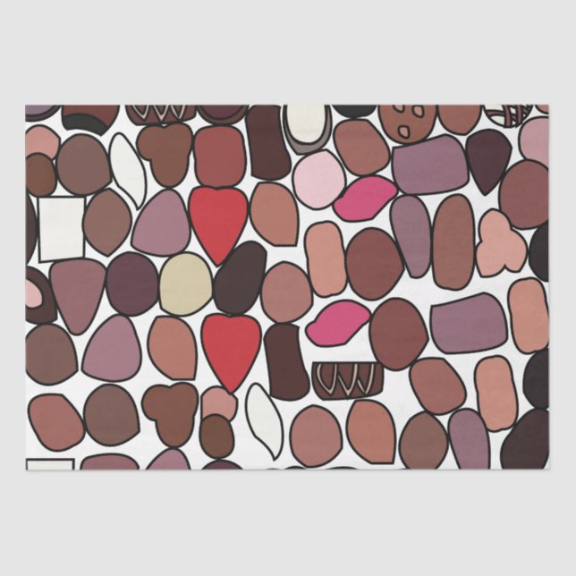 Papel De Seda Aniversário da Confecção de Doces de Chocolate (Frente )