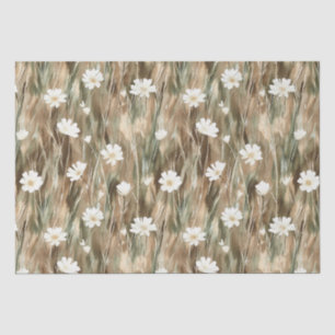 Papel De Seda Aniversário das Flores da primavera Branca