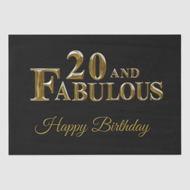 Papel De Seda Aniversário de 20 anos  (Frente )