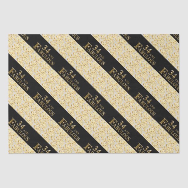 Papel De Seda Aniversário de 34 anos (Frente )