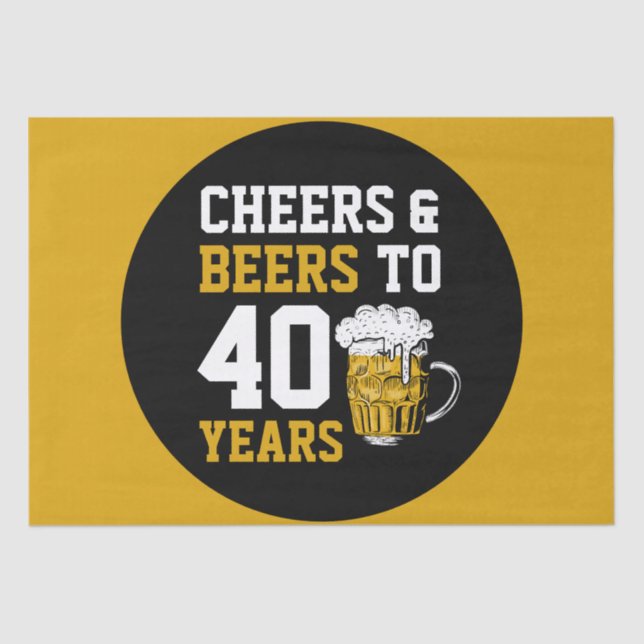 Papel De Seda aniversário de 40 anos para 40 anos (Frente )