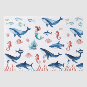 Papel De Seda aniversário de bicho-da-baleia