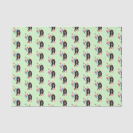 Papel De Seda Aniversário de Black and Tan Cavalier Spaniel