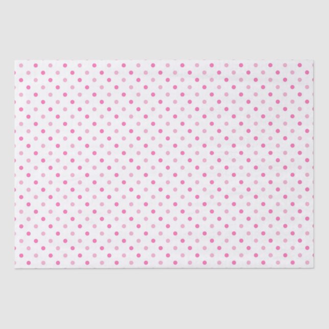 Papel De Seda Aniversário de Bolinhas Brancas e Rosas (Frente )