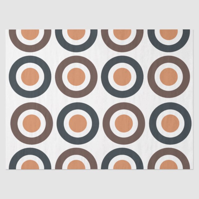 Papel De Seda Aniversário de Círculos Concêntricos Coloridos (Frente )